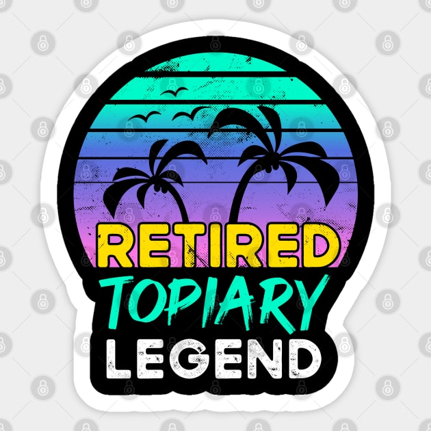 Retired Topiary Legend Retirement Gift 80's Retro Sticker by qwertydesigns